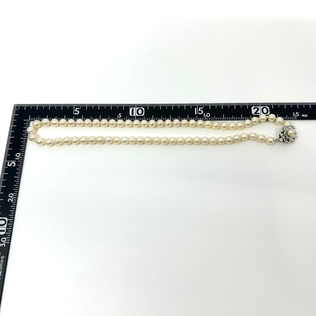 極美品 本真珠 あこや真珠 養殖パール ネックレス ホワイト ラウンド珠 6.0-6.4mm ペンダント レディース 冠婚葬祭 フォーマル カジュアル 45cm i5