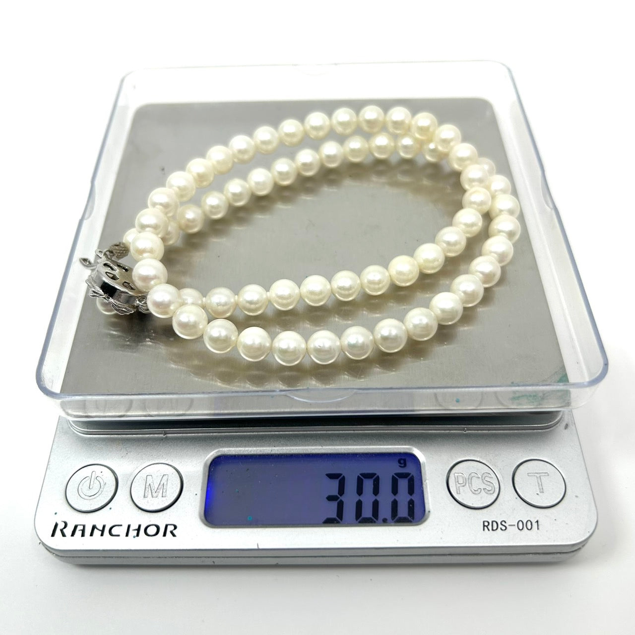 極美品 Near Mint 本真珠 あこや真珠 養殖真珠 パール ラウンド ホワイト ネックレス ペンダント レディース 6.5mm-6.9mm シルバー留め具刻印 冠婚葬祭 フォーマル カジュアル 全長約45cm i6