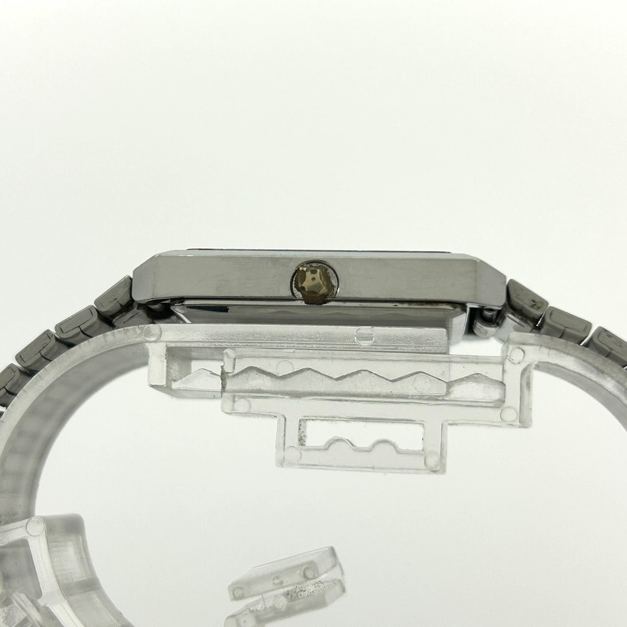 【電池交換済／稼働品】 SEIKO セイコー クオーツ 5Y01-5040 メンズ 腕時計 スクエア シルバー ゴールド コンビ アナログ ビンテージ アンティーク レトロ クラシック ドレスウォッチ ビジネス クリーニング済 G4