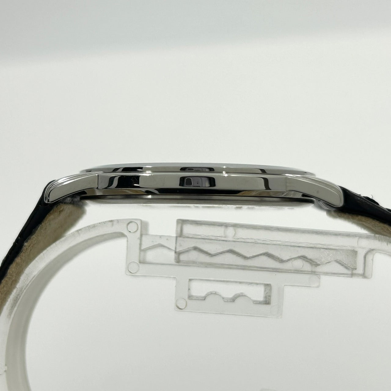 【稼働品/極美品/箱付】CITIZEN シチズン STILETTO G431-T011683 エコドライブ メンズ 腕時計 ソーラー 薄型 シルバー 白文字盤 ブラックレザーベルト ドレスウォッチ エレガント クラシック ビジネス クリーニング済 G