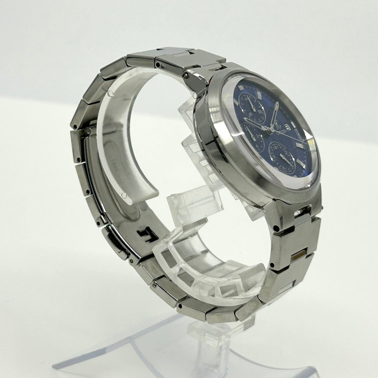 【電池交換済／稼働品】 CITIZEN シチズン xC クロスシー メンズ 腕時計 0560-H16889 クオーツ クロノグラフ デイト 青文字盤 シルバー ステンレススチール アナログ エレガント クラシック ビジネス フォーマル クリーニング済 G4