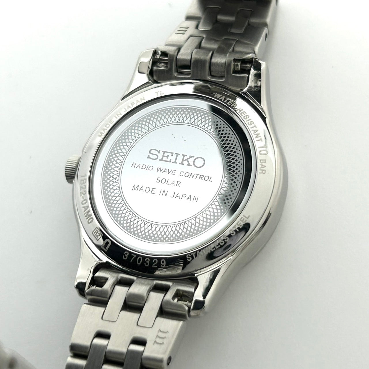 【稼働品/美品】 SEIKO セイコー EXCELINE エクセリーヌ 1B22-0AM0 レディース 腕時計 ソーラー電波 デイト ブラック文字盤 シルバー ステンレススチール アナログ エレガント ドレスウォッチ ビジネス フォーマル クリーニング済 G2