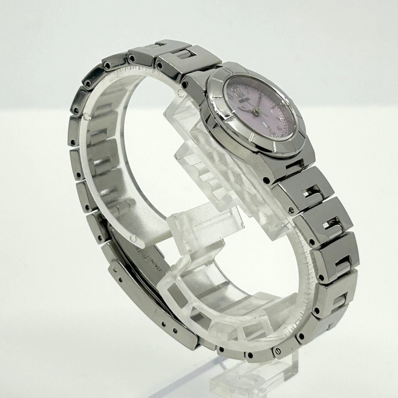 【稼働品】SEIKO セイコー LUKIA ルキア 4N21-1130 レディース 腕時計 クオーツ アナログ 白蝶貝文字盤 パープルシェル シルバー ステンレススチール 10気圧防水 エレガント フェミニン ドレスウォッチ クリーニング済 G2