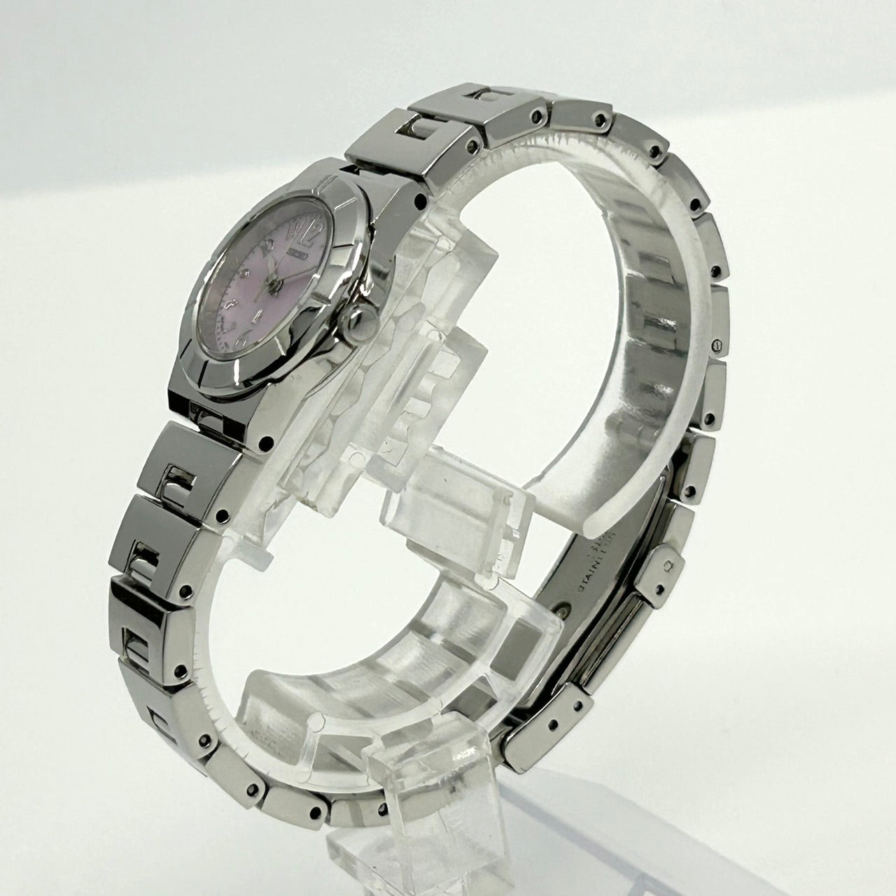 【稼働品】SEIKO セイコー LUKIA ルキア 4N21-1130 レディース 腕時計 クオーツ アナログ 白蝶貝文字盤 パープルシェル シルバー ステンレススチール 10気圧防水 エレガント フェミニン ドレスウォッチ クリーニング済 G2