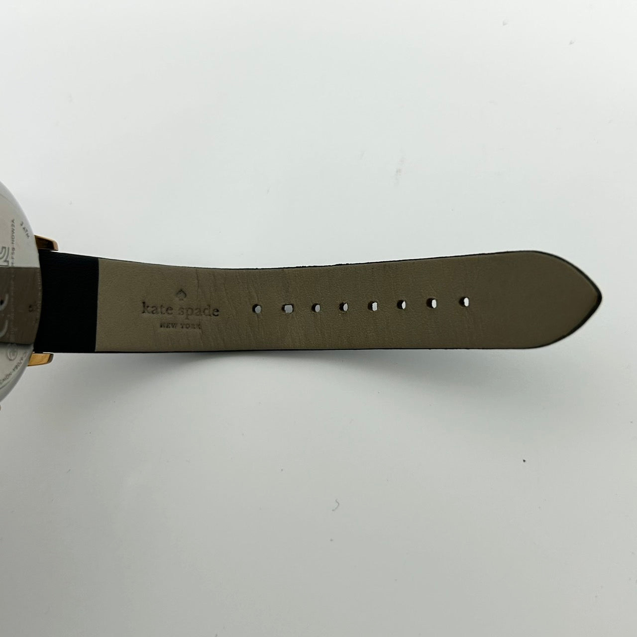 【電池交換済／稼働品／美品／箱付】 Kate Spade ケイトスペード スマートウォッチ KST23100 レディース 腕時計 ハイブリッド アナログ cheers! シャンパン ブラック文字盤 ゴールド ブラックレザーベルト エレガント フェミニン G