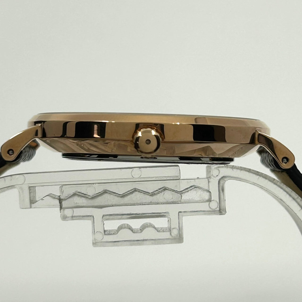 【電池交換済/未使用級/箱付】COACH コーチ PERRY ペリー レディース 腕時計 CA.124.2.34.2022 クオーツ アナログ ブラック文字盤 ローズゴールド 黒革ベルト クラシック ドレスウォッチ ビジネス フォーマル クリーニング済 G