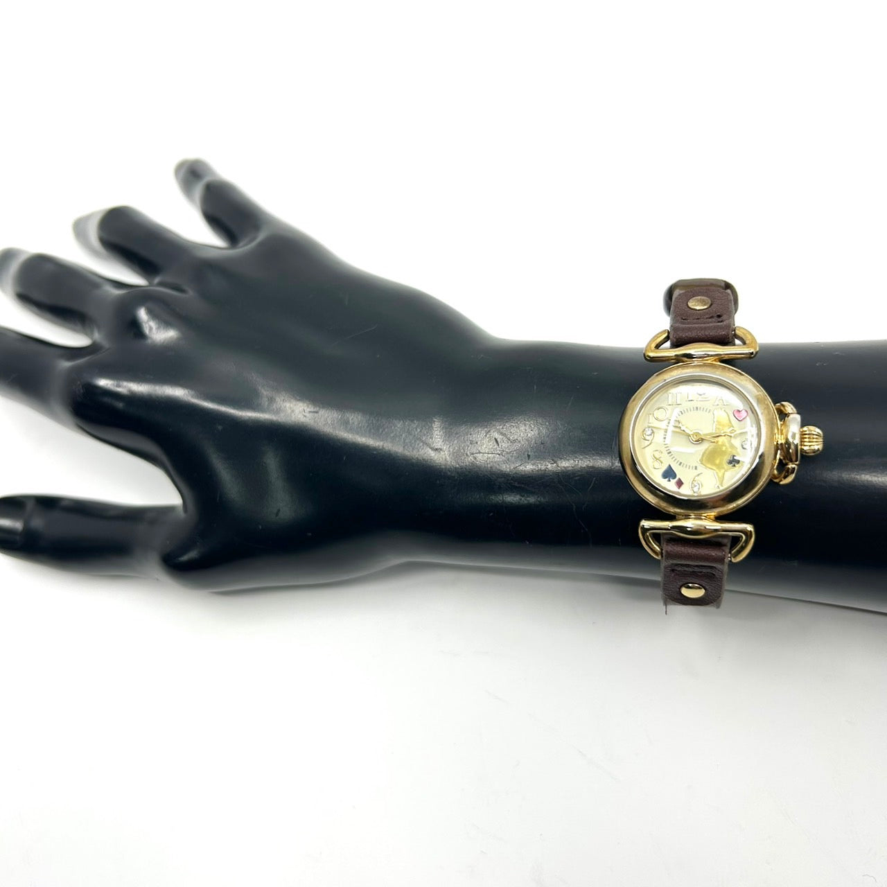 【限定/完売品】 Disney ディズニー 不思議の国のアリス コラボ 腕時計 ラインストーン ゴールドカラー クオーツ ラウンド レディース アナログ G1