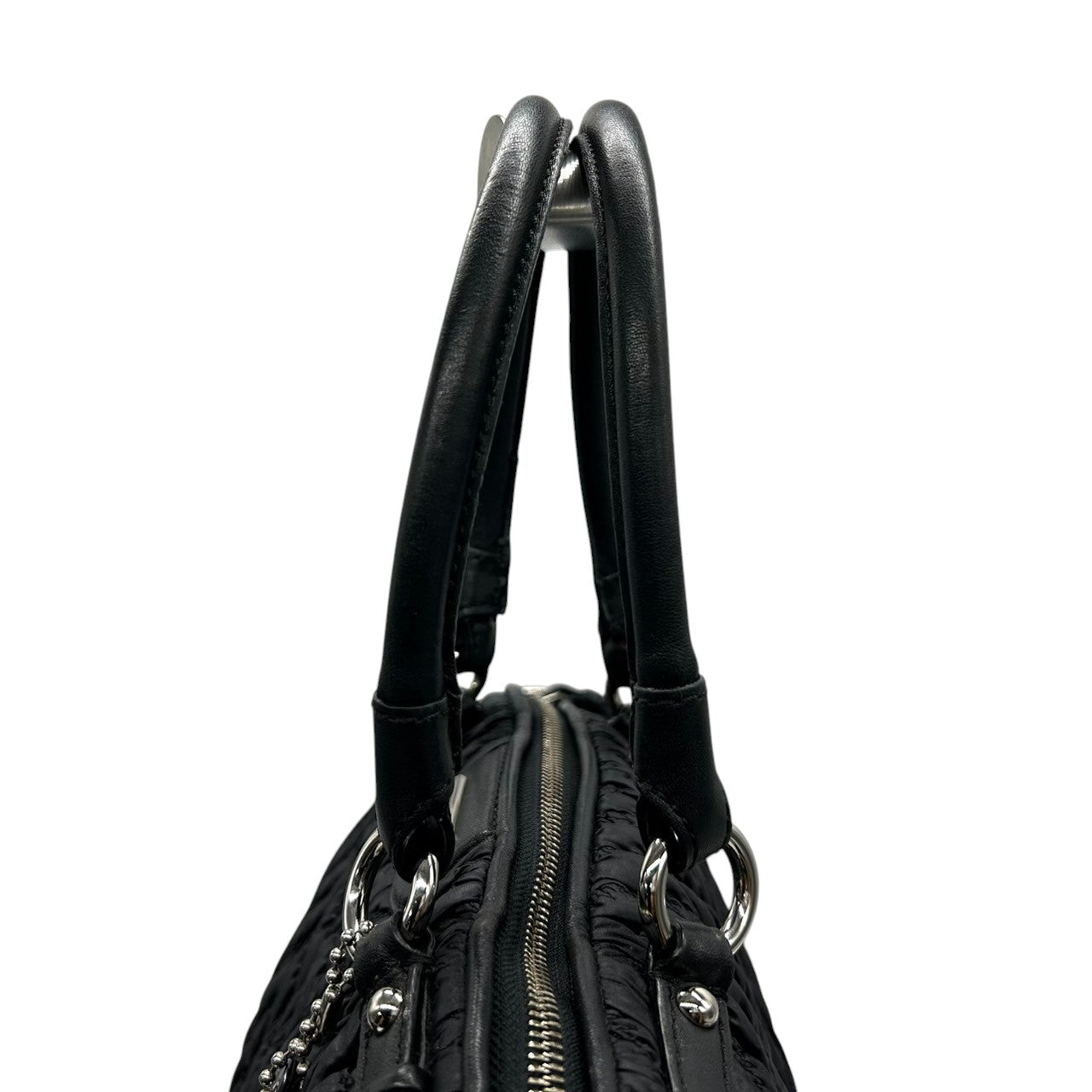 【未使用級/クリーニング済】COACH コーチ マディソン キルテッド シェブロン F18634 2WAY トートバッグ ショルダーバッグ レザー 黒 レディース 大容量 A4収納可 ビジネス 通勤通学 エレガント 肩掛け 斜め掛け チャーム 保存袋付 S31