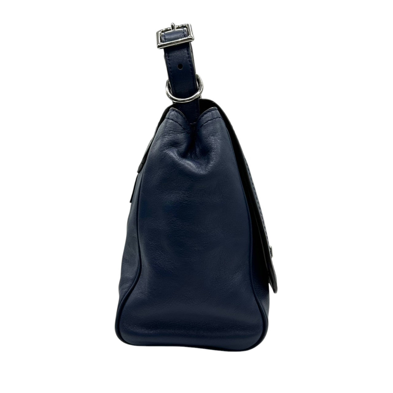 【美品／クリーニング済】COACH コーチ レガシー 22386 2WAY ハンドバッグ ショルダーバッグ パーフォレイテッドレザー ネイビー イエロー レディース 肩掛け 斜め掛け 大容量 タッセル チャーム付 エレガント 自立可 S31