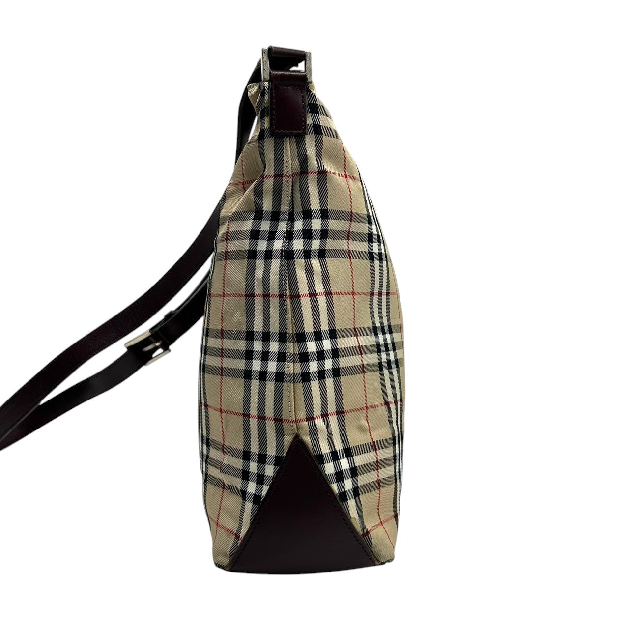 Burberry バーバリーブルーレーベル ショルダーバッグ ノバチェック スクエア型 キャンバス レザー ブラウン系 レディース 肩掛け 斜め掛け クロスボディ 定番 人気 クラシック ビンテージデザイン S31