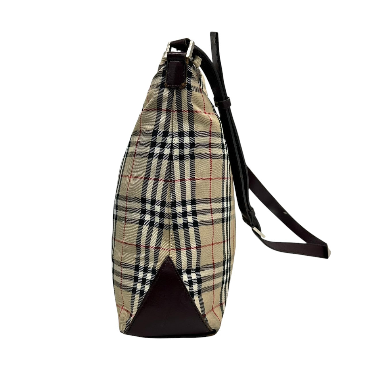 Burberry バーバリーブルーレーベル ショルダーバッグ ノバチェック スクエア型 キャンバス レザー ブラウン系 レディース 肩掛け 斜め掛け クロスボディ 定番 人気 クラシック ビンテージデザイン S31