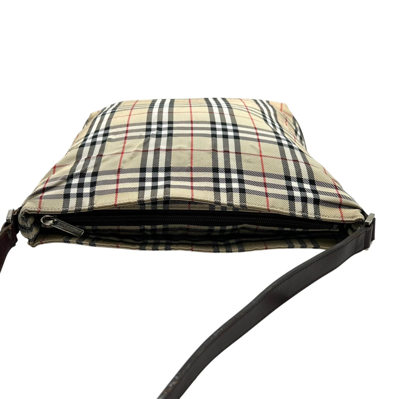 Burberry バーバリーブルーレーベル ショルダーバッグ ノバチェック スクエア型 キャンバス レザー ブラウン系 レディース 肩掛け 斜め掛け クロスボディ 定番 人気 クラシック ビンテージデザイン S31