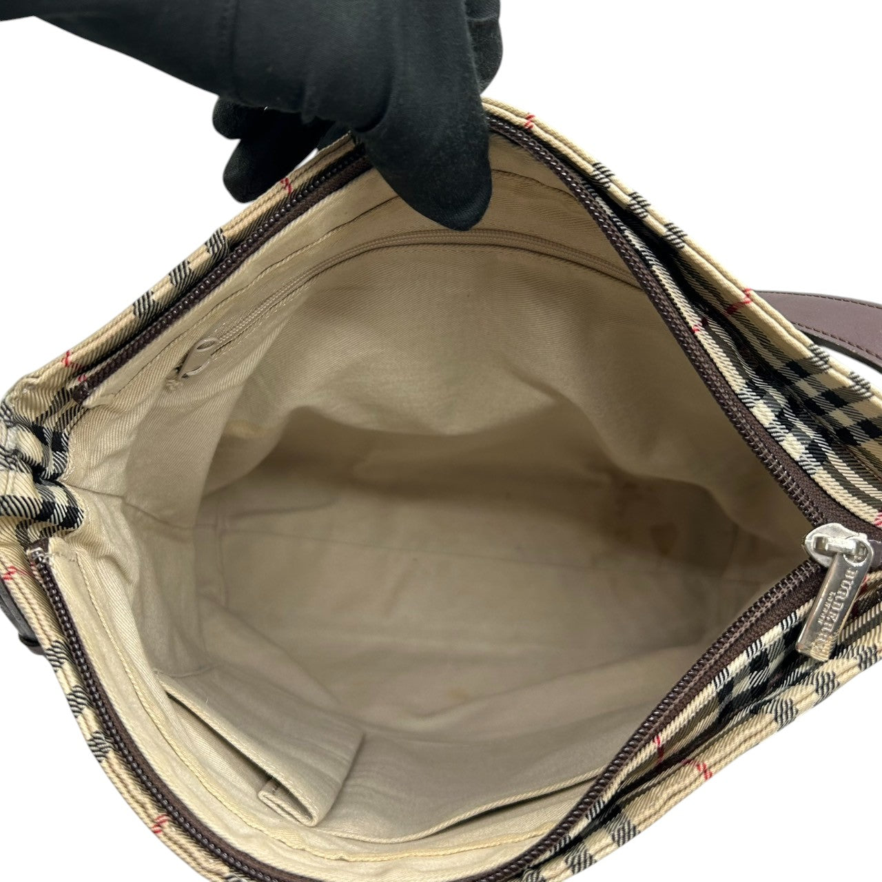 Burberry バーバリーブルーレーベル ショルダーバッグ ノバチェック スクエア型 キャンバス レザー ブラウン系 レディース 肩掛け 斜め掛け クロスボディ 定番 人気 クラシック ビンテージデザイン S31