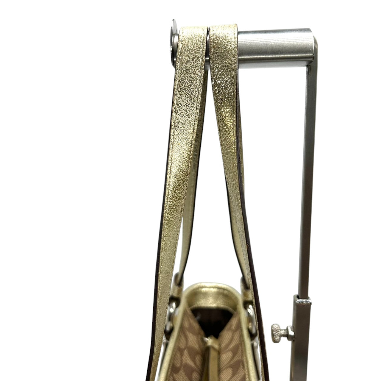 【未使用級】 COACH コーチ トートバッグ F18853 シグネチャー スター 星柄 PVC レザー ブラウン ゴールド レディース A4収納可 肩掛け チャーム付 通勤 通学 エレガント キュート 大容量 s49