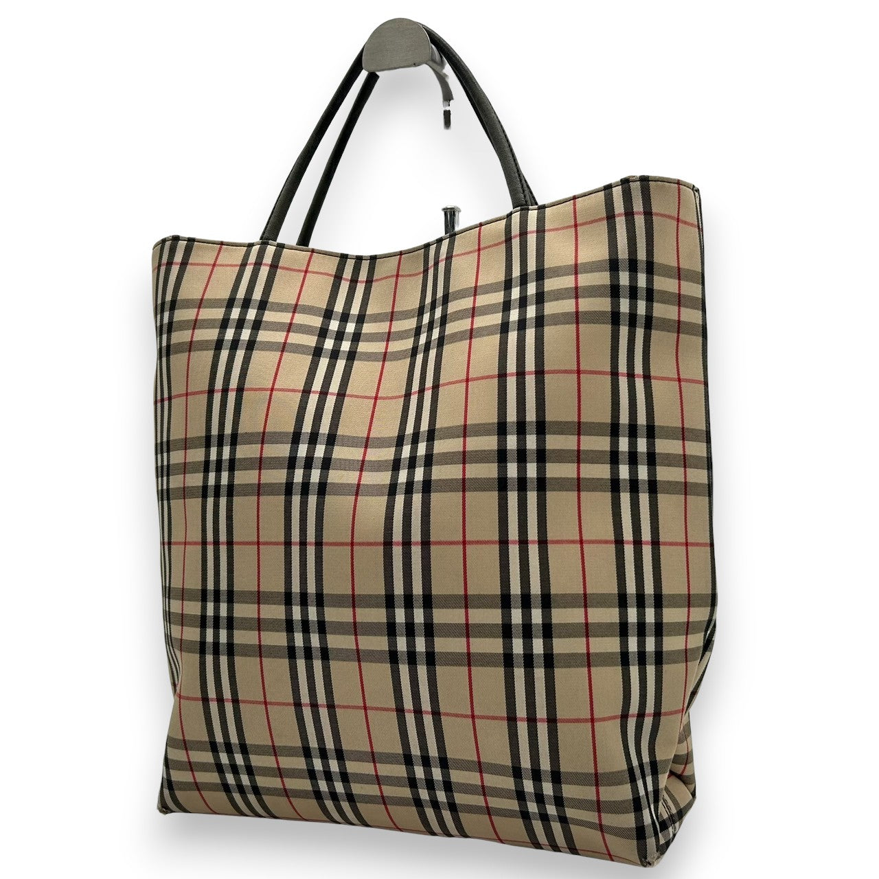 バーバリーロンドン トートバッグ ノバチェック レディース メンズ ユニセックス キャンバス レザー ベージュ A4収納可 肩掛け ハンドバッグ クラシック ヴィンテージ 通勤 通学 定番人気 BURBERRY LONDON s35