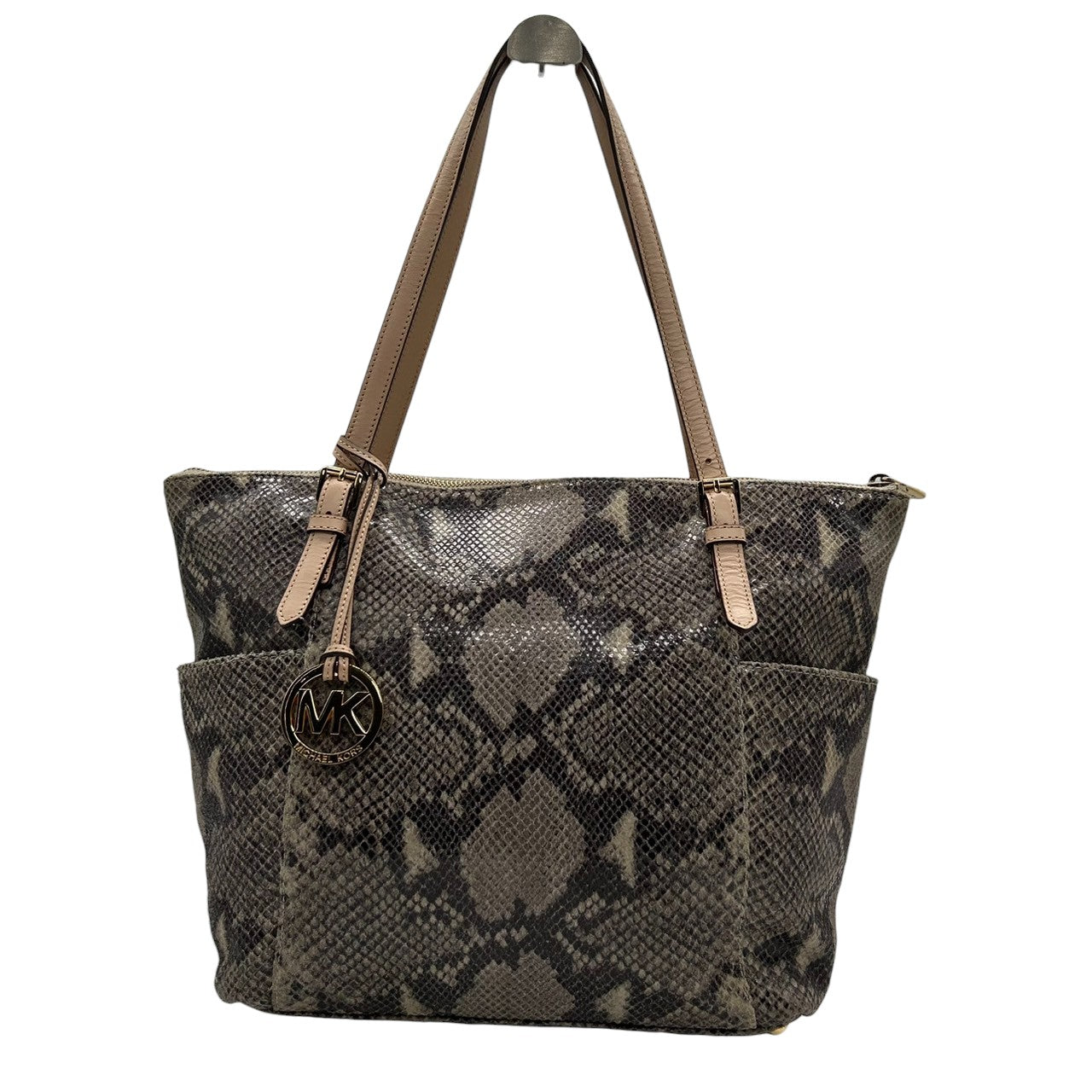 マイケルコース トートバッグ レディース MICHAEL KORS レザー 本革 A4収納可 肩掛け 大容量 通勤 ハンドバッグ ショルダーバッグ MKロゴチャーム エレガント ゴージャス アニマルプリント クリーニング済み s35