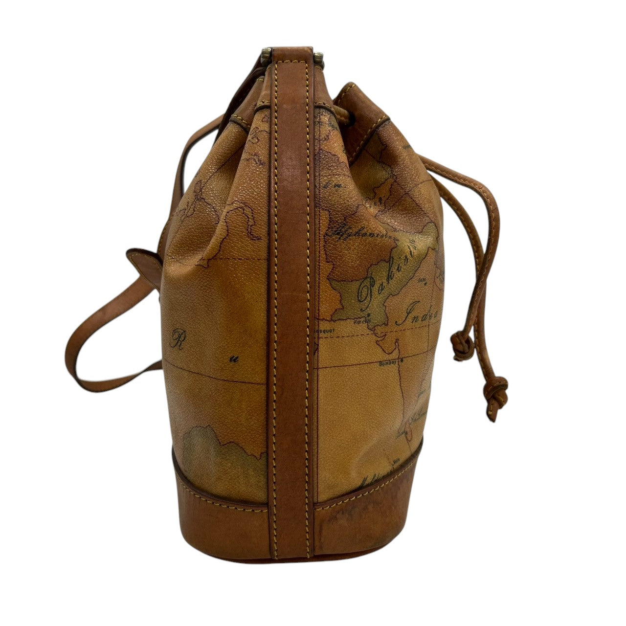 プリマクラッセ ショルダーバッグ 巾着バッグ 2way ハンドバッグ レディース PRIMA CLASSE 地図柄 PVC レザー ヴィンテージ クラシック イタリア製 Alviero Martini 肩掛け 斜め掛け エレガント s35