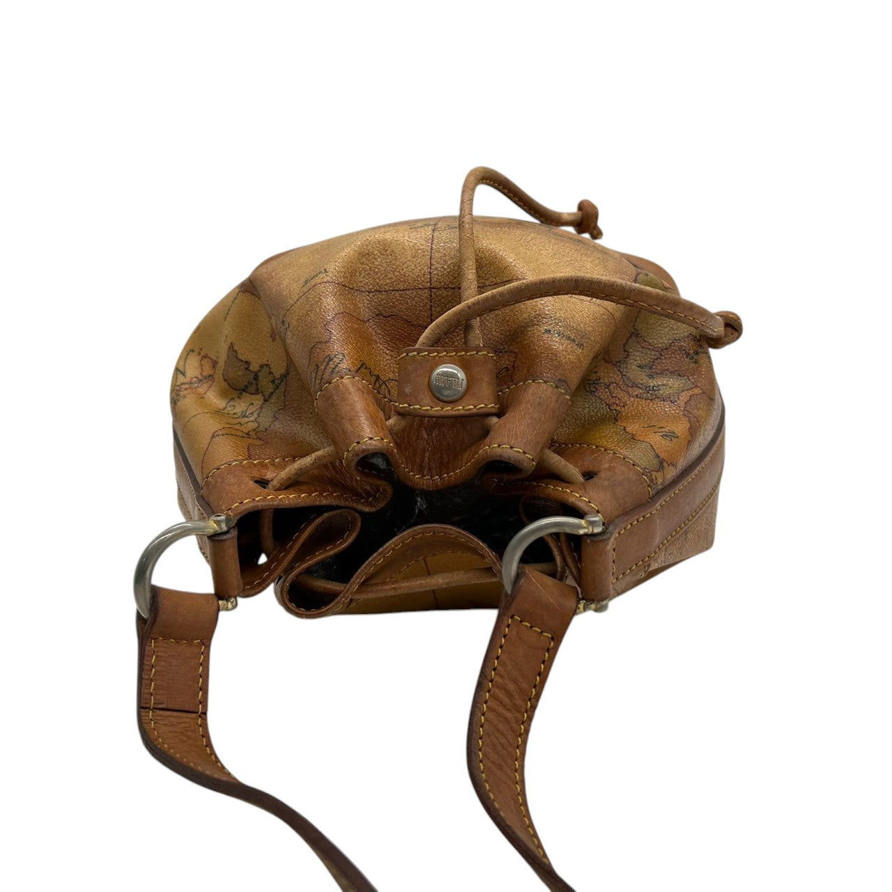 プリマクラッセ ショルダーバッグ 巾着バッグ 2way ハンドバッグ レディース PRIMA CLASSE 地図柄 PVC レザー ヴィンテージ クラシック イタリア製 Alviero Martini 肩掛け 斜め掛け エレガント s35