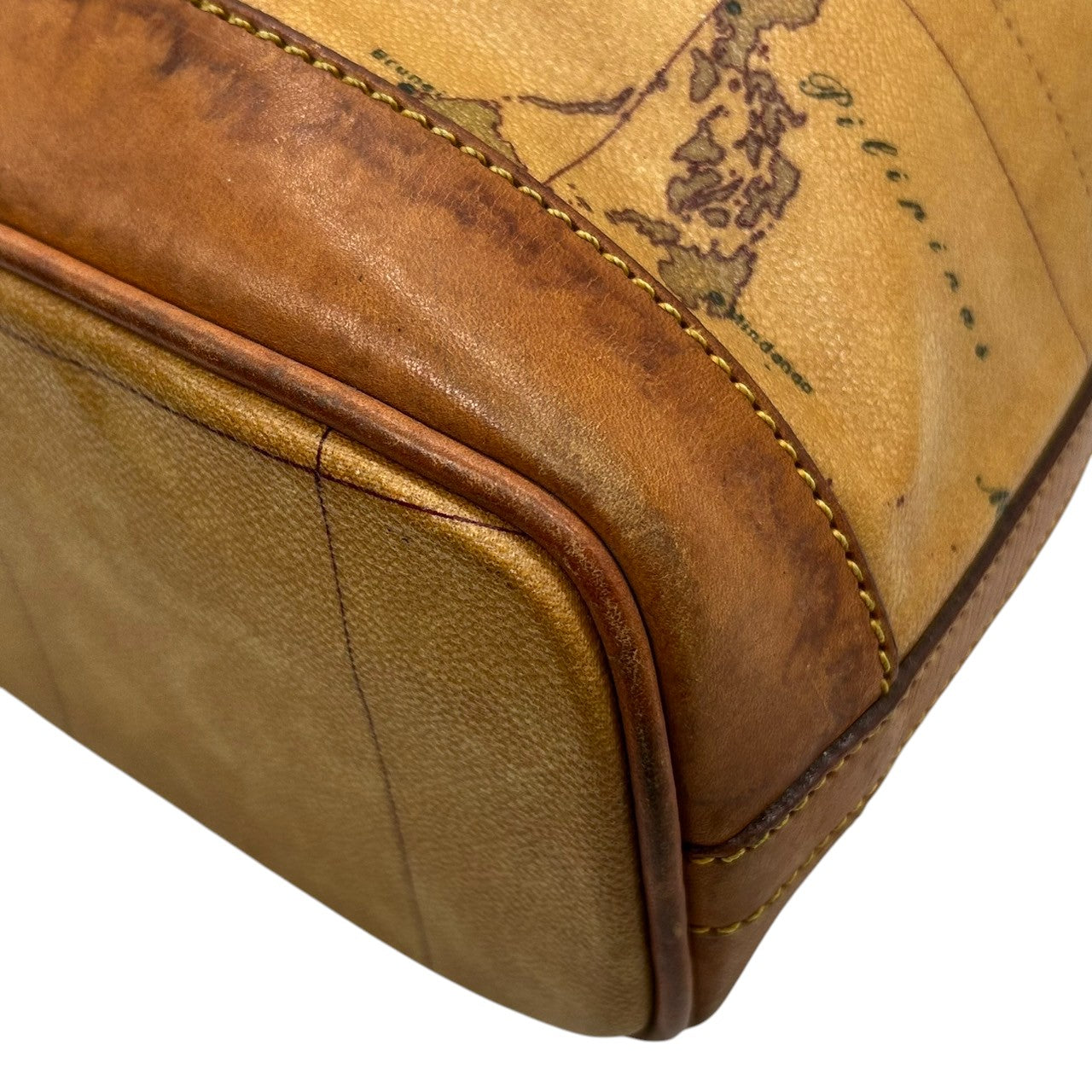 プリマクラッセ ショルダーバッグ 巾着バッグ 2way ハンドバッグ レディース PRIMA CLASSE 地図柄 PVC レザー ヴィンテージ クラシック イタリア製 Alviero Martini 肩掛け 斜め掛け エレガント s35