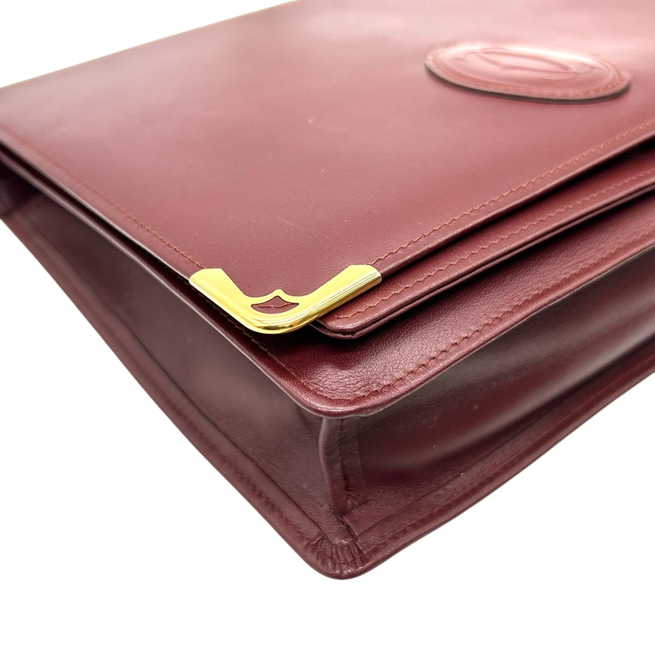 【訳あり】カルティエ クラッチバッグ マストライン セカンドバッグ メンズ レディース Cartier レザー 本革 ボルドー ワインレッド 2Cロゴ Cドゥカルティエ ヴィンテージ エレガント クラシック 高級感 ユニセックス 保存袋付 s41