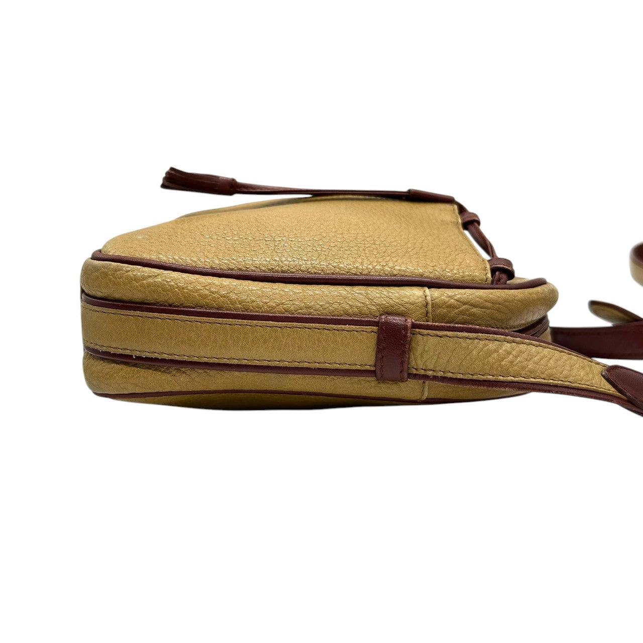 Cartier カルティエ ショルダーバッグ マストライン ヴィンテージ レザー 本革 マスタード ボルドー バイカラー タッセル レディース 斜め掛け ポシェット カメラバッグ エレガント クラシック s41