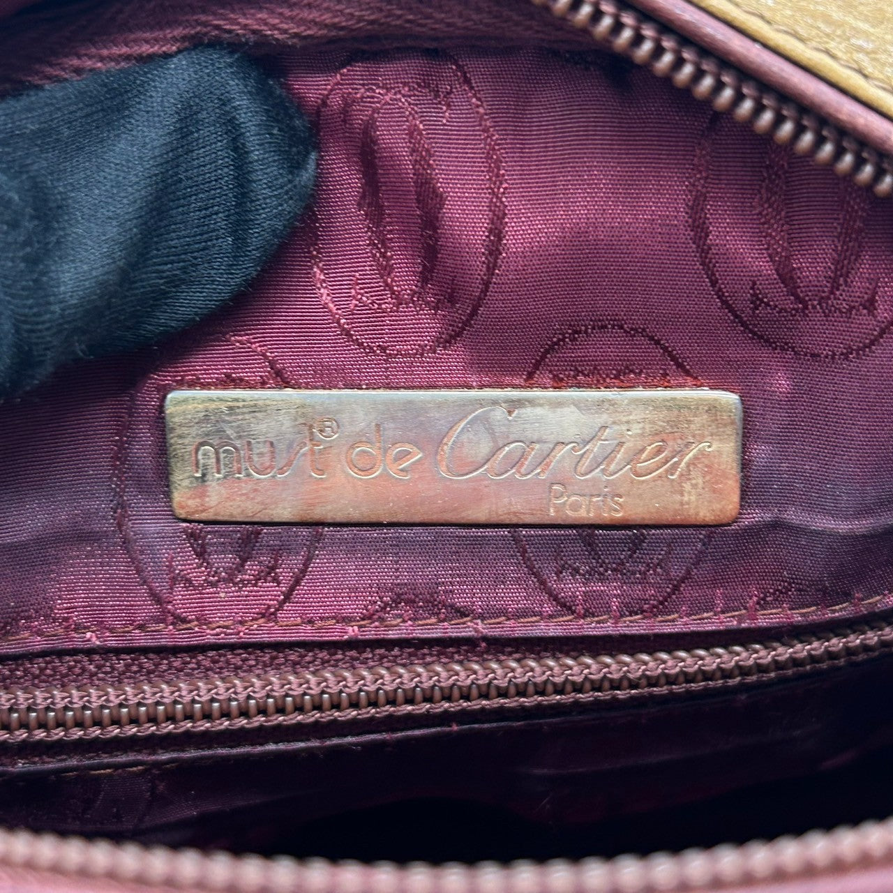 Cartier カルティエ ショルダーバッグ マストライン ヴィンテージ レザー 本革 マスタード ボルドー バイカラー タッセル レディース 斜め掛け ポシェット カメラバッグ エレガント クラシック s41