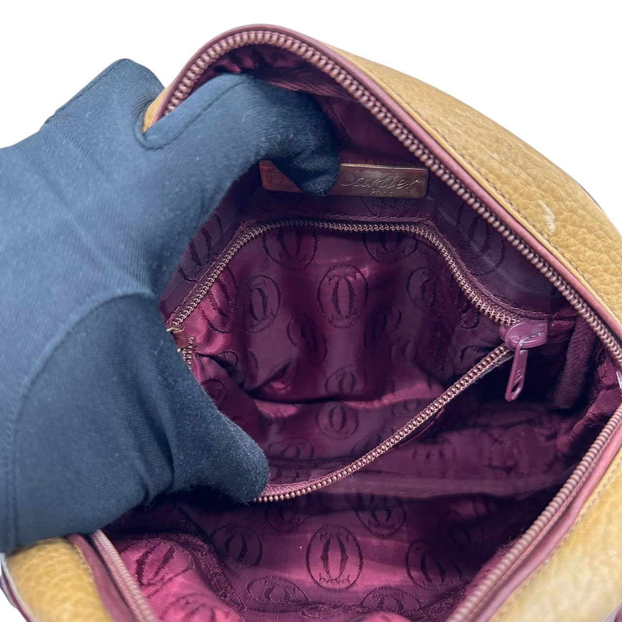 Cartier カルティエ ショルダーバッグ マストライン ヴィンテージ レザー 本革 マスタード ボルドー バイカラー タッセル レディース 斜め掛け ポシェット カメラバッグ エレガント クラシック s41