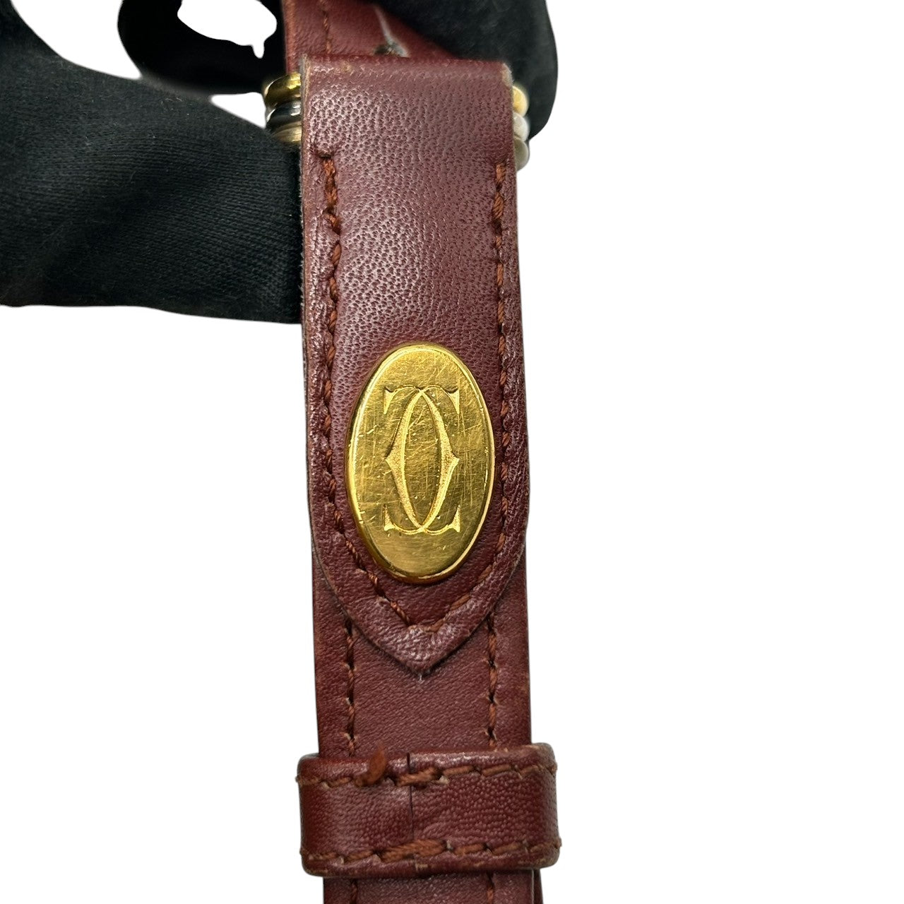 Cartier カルティエ ショルダーバッグ マストライン ヴィンテージ レザー 本革 マスタード ボルドー バイカラー タッセル レディース 斜め掛け ポシェット カメラバッグ エレガント クラシック s41