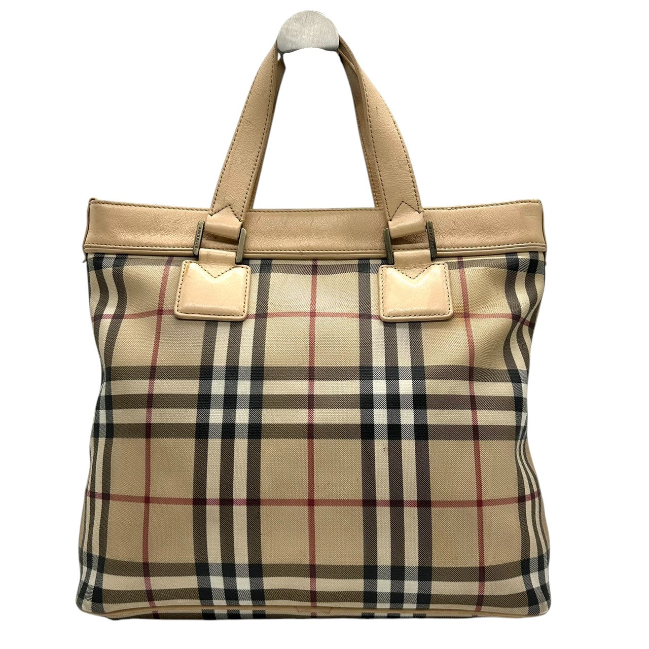 バーバリー トートバッグ ノバチェック レディース BURBERRY ハンドバッグ PVC レザー ベージュ A4収納可 肩掛け 通勤 通学 クラシック エレガント 定番人気 ヴィンテージ クリーニング済み s41