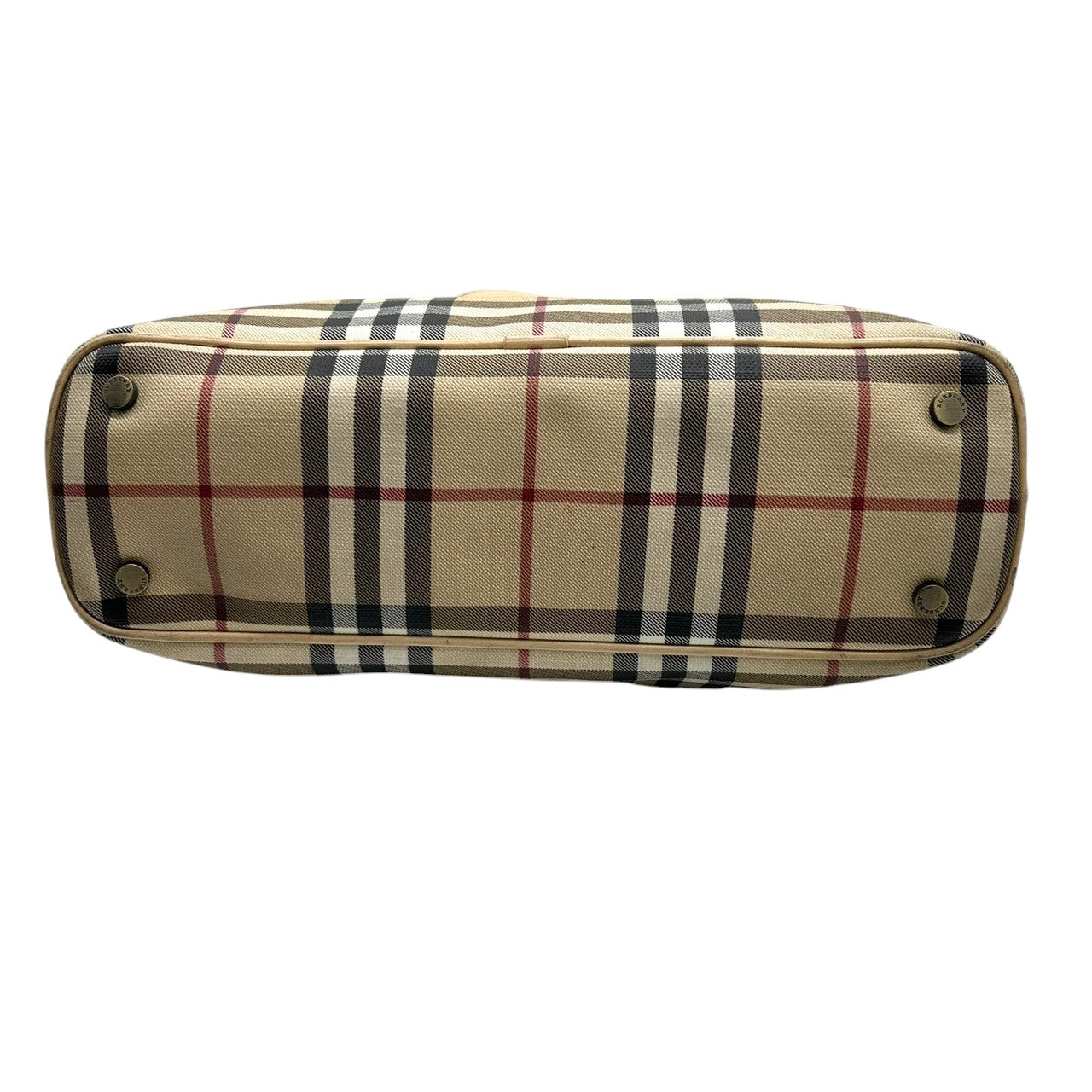 バーバリー トートバッグ ノバチェック レディース BURBERRY ハンドバッグ PVC レザー ベージュ A4収納可 肩掛け 通勤 通学 クラシック エレガント 定番人気 ヴィンテージ クリーニング済み s41