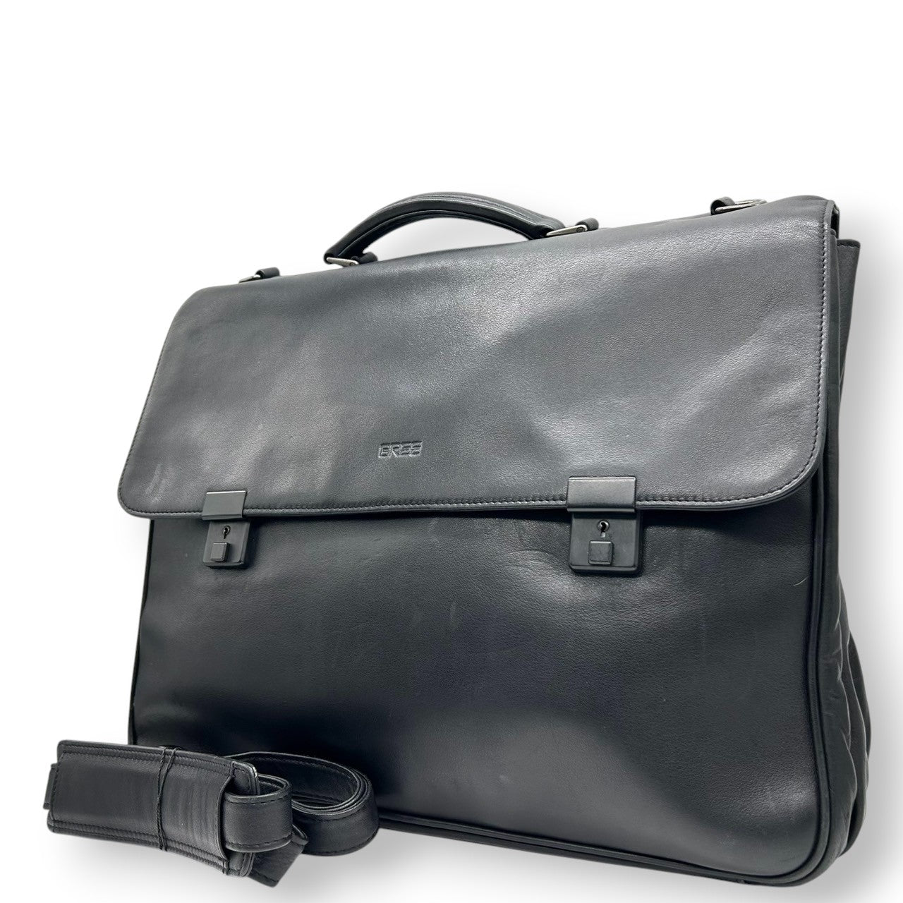BREE ブリー ビジネスバッグ 2WAY ショルダーバッグ メンズ レザー 本革 黒 ブリーフケース A4 書類鞄 ドイツブランド クラシック 通勤 エレガント ロゴ型押し クリーニング済み X2