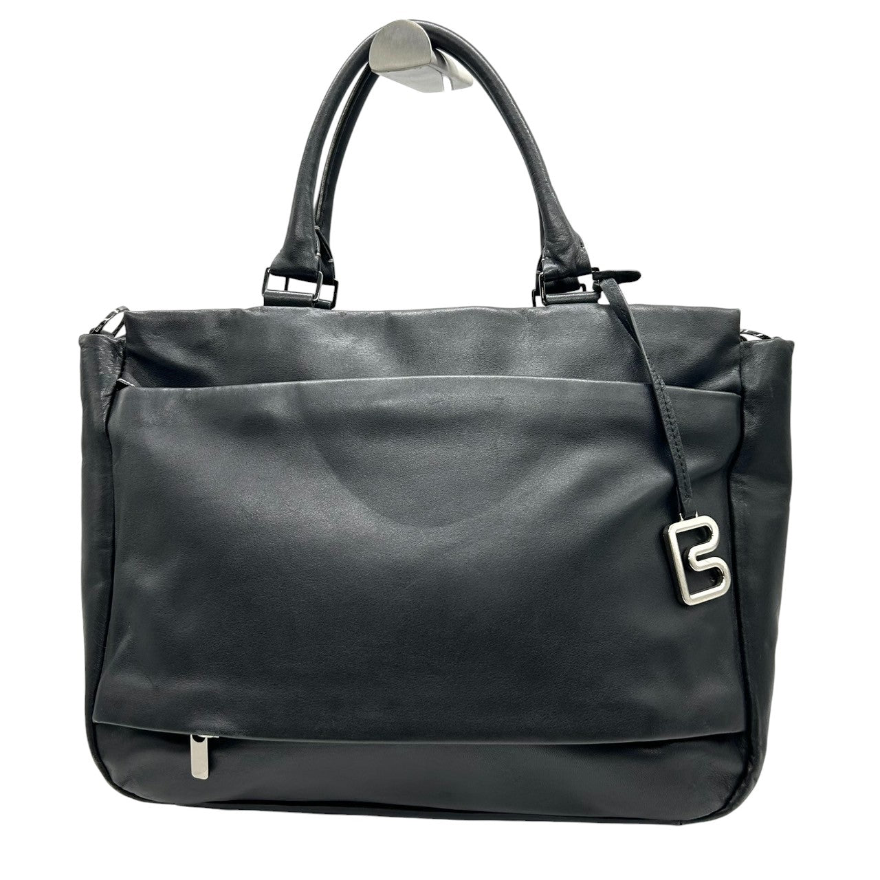 【美品】BREE ブリー 2WAY トートバッグ ショルダーバッグ ビジネスバッグ メンズ レディース レザー 本革 黒 大容量 A4収納可 肩掛け 斜め掛け 通勤 通学 ドイツブランド 高品質 スタイリッシュ ロゴプレート クリーニング済み X2