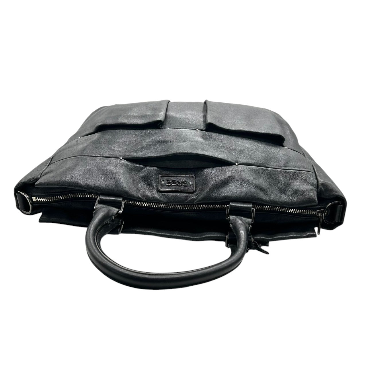 【美品】BREE ブリー 2WAY トートバッグ ショルダーバッグ ビジネスバッグ メンズ レディース レザー 本革 黒 大容量 A4収納可 肩掛け 斜め掛け 通勤 通学 ドイツブランド 高品質 スタイリッシュ ロゴプレート クリーニング済み X2