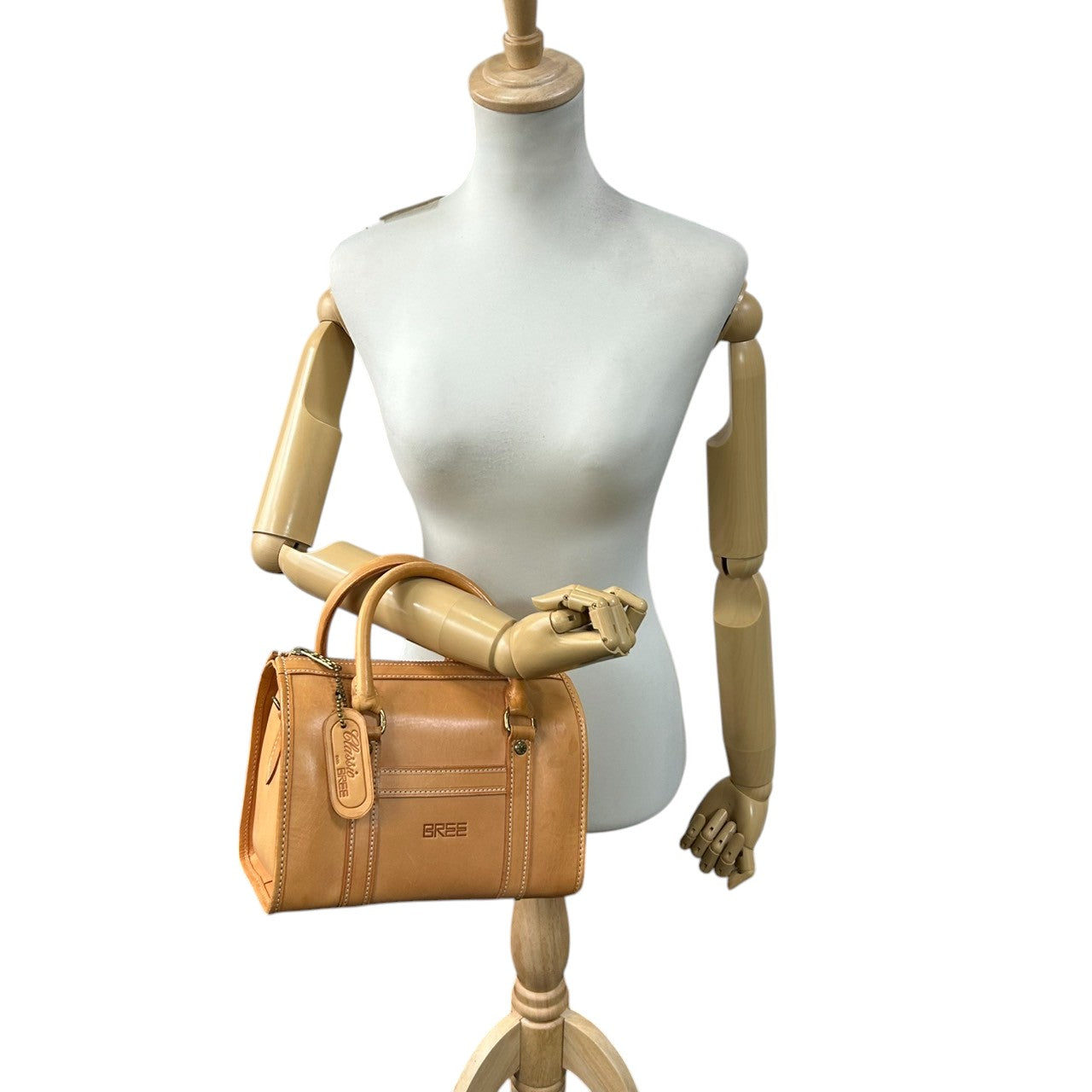 【美品】BREE ブリー 2WAY ボストンバッグ ハンドバッグ ショルダーバッグ ヌメ革 レザー 本革 レディース メンズ ユニセックス 経年変化 エイジング ドイツブランド クラシック ヴィンテージ 肩掛け 斜め掛け ロゴ型押し チャーム付 s41