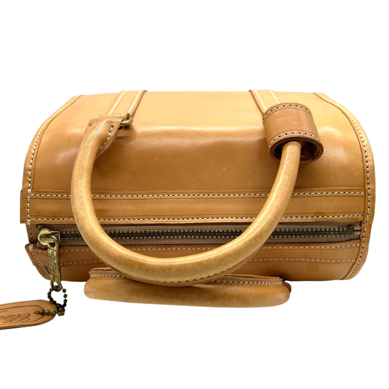 【美品】BREE ブリー 2WAY ボストンバッグ ハンドバッグ ショルダーバッグ ヌメ革 レザー 本革 レディース メンズ ユニセックス 経年変化 エイジング ドイツブランド クラシック ヴィンテージ 肩掛け 斜め掛け ロゴ型押し チャーム付 s41