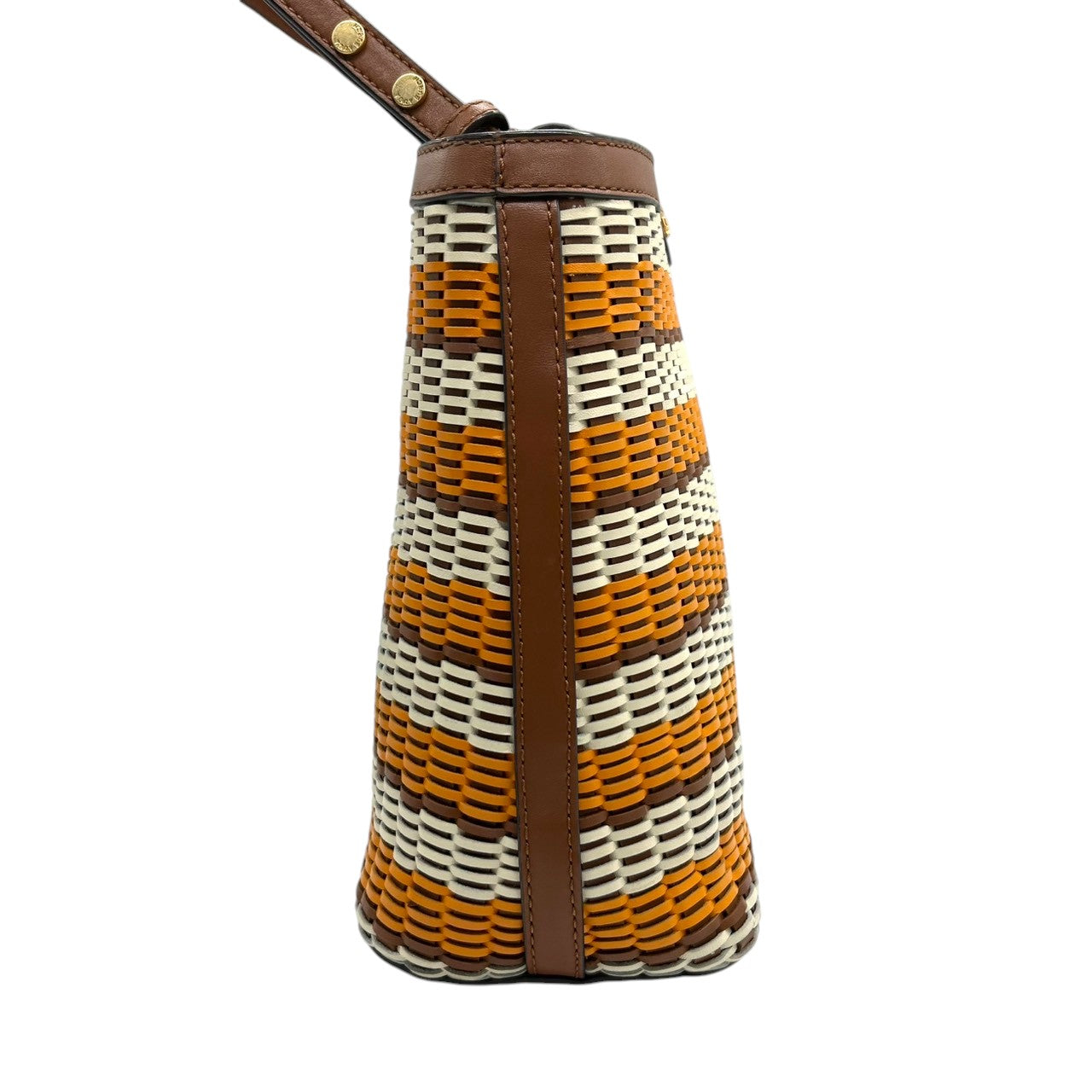 【極美品】トリーバーチ ペリー スモール トリプルコンパートメント トート ショルダーバッグ レディース TORY BURCH かごバッグ 編み込み レザー マルチカラー ボーダー 肩掛け サマーバッグ エレガント リゾートスタイル ロゴ s36