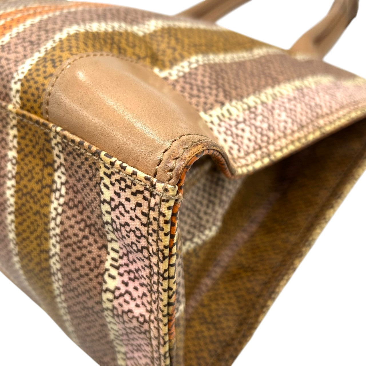 トリーバーチ トートバッグ ストライプ柄 マルチカラー レディース TORY BURCH PVC レザー ブラウン オレンジ A4収納可 肩掛け 大容量 通勤 通学 ハンドバッグ デカロゴ エレガント クラシック 人気モデル s36