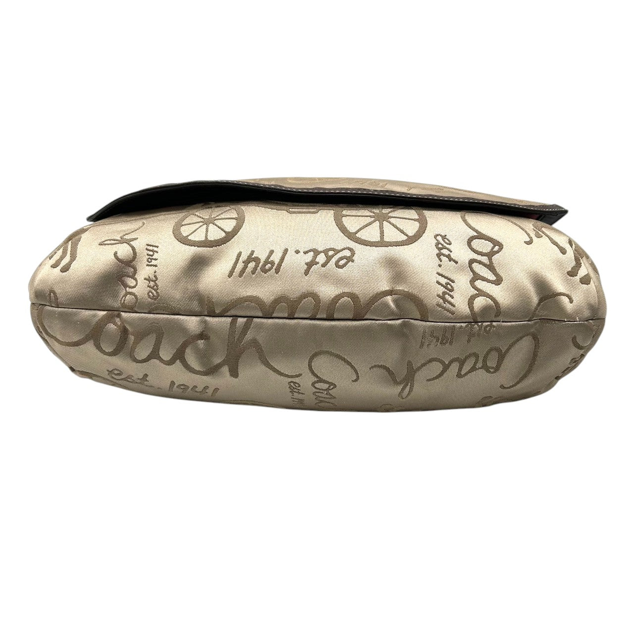 【美品】COACH コーチ ホースアンドキャリッジ ショルダーバッグ F14888 ワンショルダー ナイロン レザー ベージュ ブラウン 馬車柄 総柄 レディース エレガント クラシック 肩掛け可 デイリーユース 軽量 クリーニング済み s53