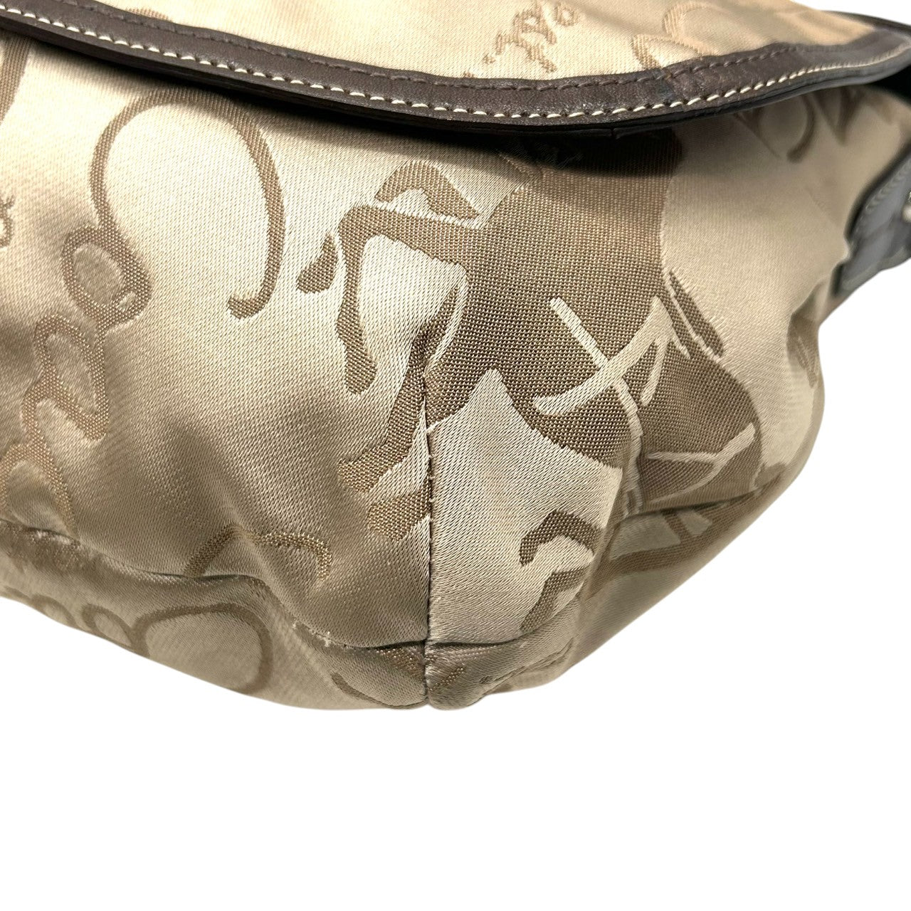 【美品】COACH コーチ ホースアンドキャリッジ ショルダーバッグ F14888 ワンショルダー ナイロン レザー ベージュ ブラウン 馬車柄 総柄 レディース エレガント クラシック 肩掛け可 デイリーユース 軽量 クリーニング済み s53