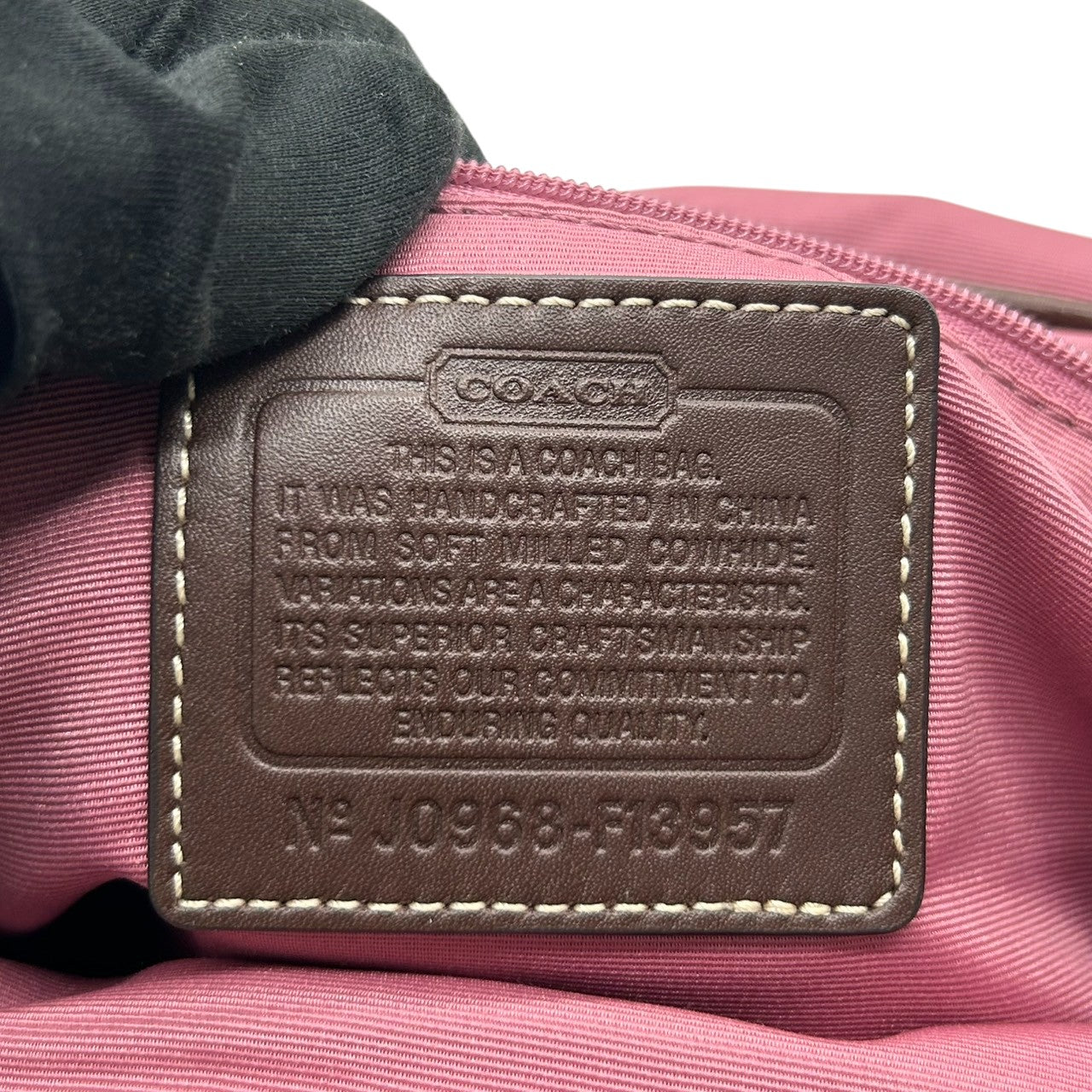 COACH コーチ ショルダーバッグ F13957 斜め掛け可 自立可 レザー 本革 シボ革 ブラウン ターンロック フラップ式 白ステッチ シルバー金具 レディース エレガント クラシック カジュアル 通勤 通学 Y2K 00s s53