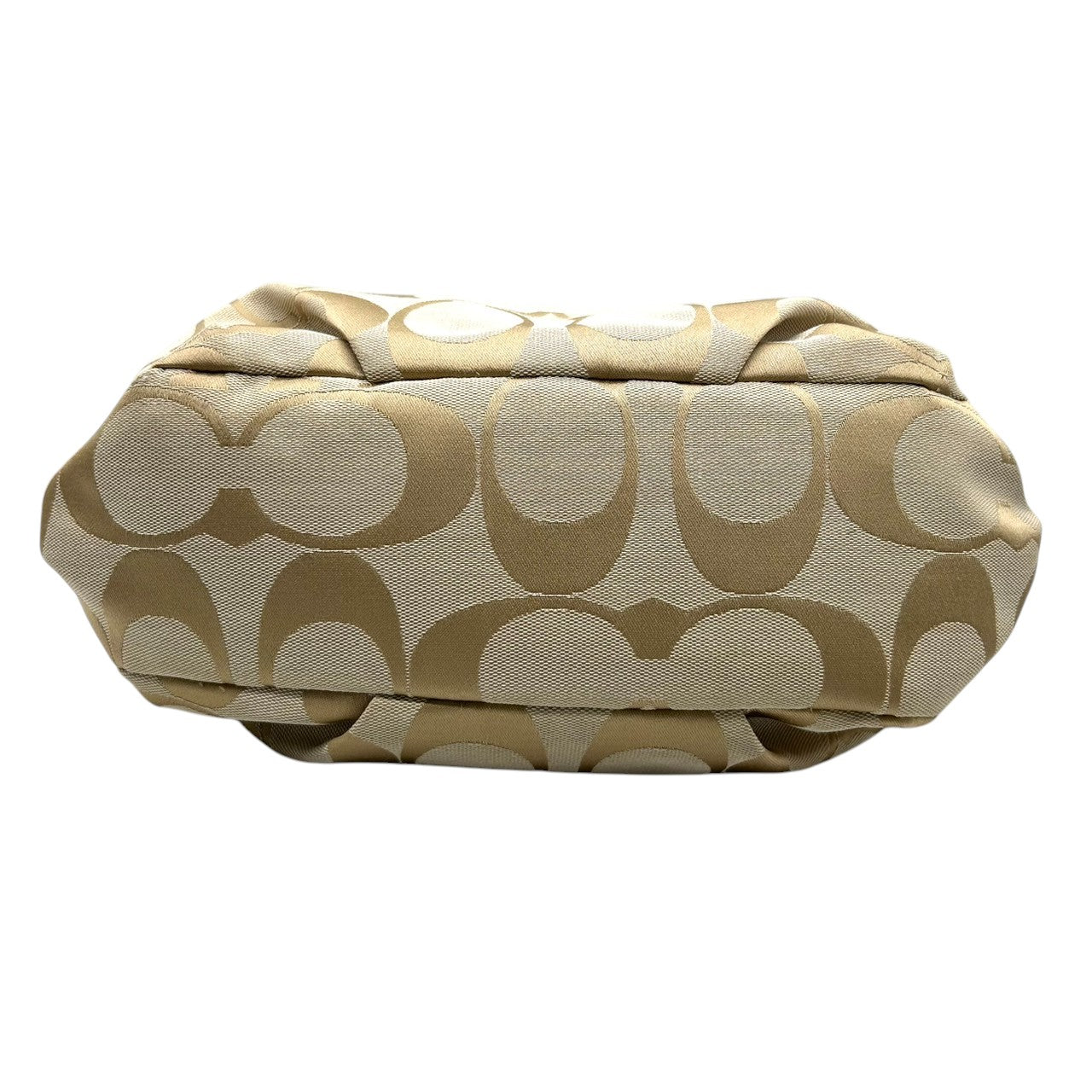 【美品】コーチ COACH ショルダーバッグ シグネチャー ホーボー F15167 キャンバス レザー ベージュ ゴールド レディース エレガント 定番人気 ワンショルダー 斜め掛け可 肩掛け クリーニング済み s32