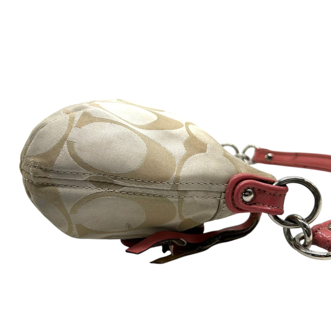 コーチ COACH ハンドバッグ ショルダーバッグ 2WAY シグネチャー 18983 ナイロン レザー ベージュ ピンク レディース フェミニン かわいい 人気モデル ワンショルダー 斜め掛け可 肩掛け クリーニング済み s32