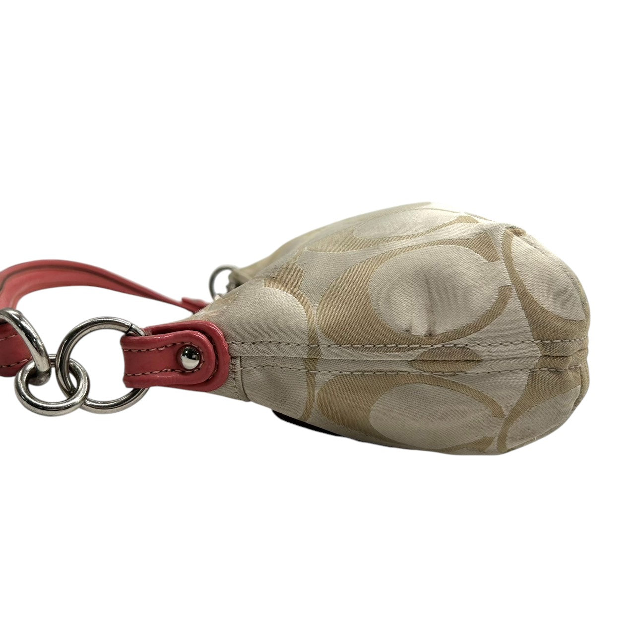 コーチ COACH ハンドバッグ ショルダーバッグ 2WAY シグネチャー 18983 ナイロン レザー ベージュ ピンク レディース フェミニン かわいい 人気モデル ワンショルダー 斜め掛け可 肩掛け クリーニング済み s32