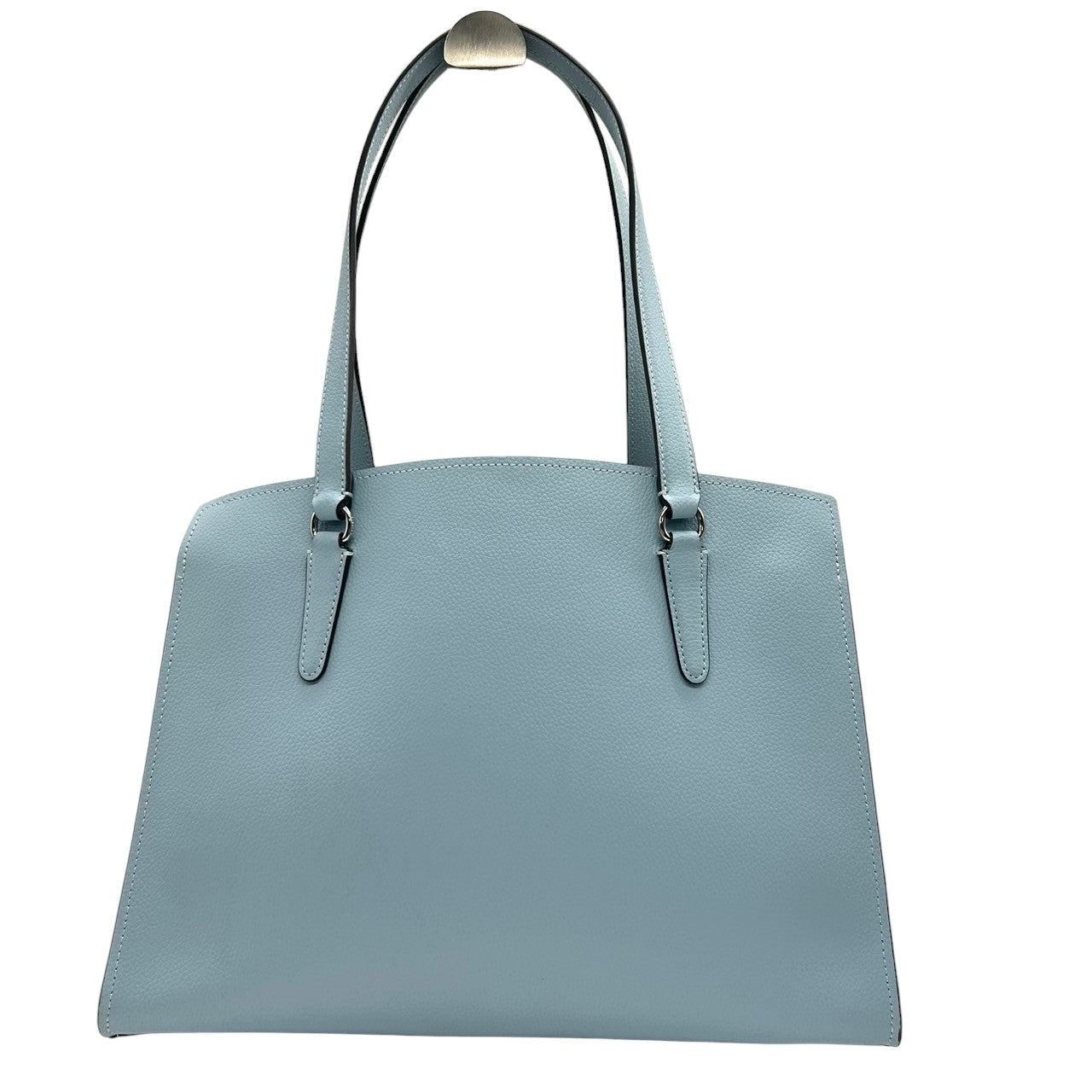 【美品】コーチ COACH ギャラリー トート C4078 2WAY ハンドバッグ ショルダーバッグ レザー 本革 水色 ライトブルー レディース ビジネス 通学 A4収納可 エレガント フェミニン ワンショルダー 斜め掛け可 自立可 クリーニング済み D