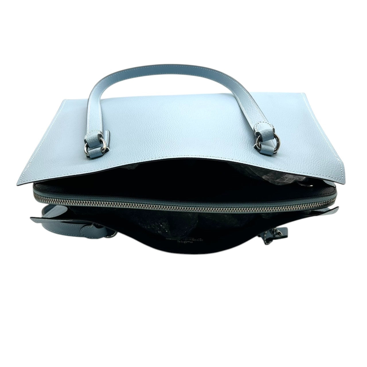 【美品】コーチ COACH ギャラリー トート C4078 2WAY ハンドバッグ ショルダーバッグ レザー 本革 水色 ライトブルー レディース ビジネス 通学 A4収納可 エレガント フェミニン ワンショルダー 斜め掛け可 自立可 クリーニング済み D