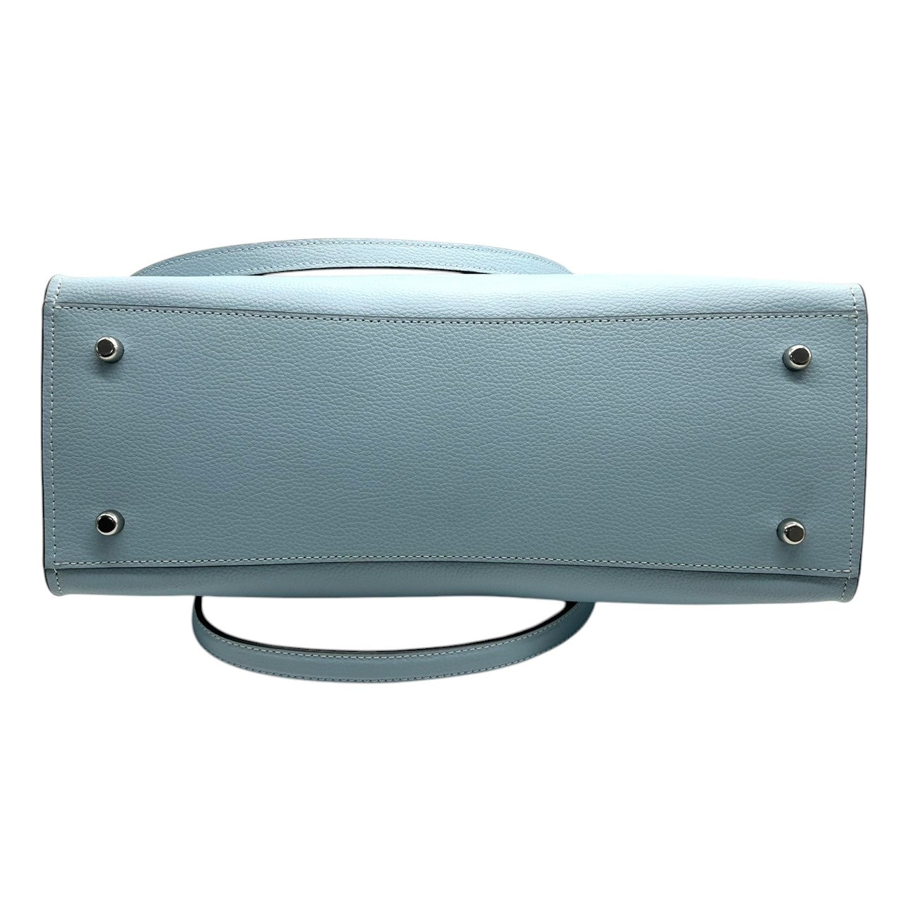 【美品】コーチ COACH ギャラリー トート C4078 2WAY ハンドバッグ ショルダーバッグ レザー 本革 水色 ライトブルー レディース ビジネス 通学 A4収納可 エレガント フェミニン ワンショルダー 斜め掛け可 自立可 クリーニング済み D