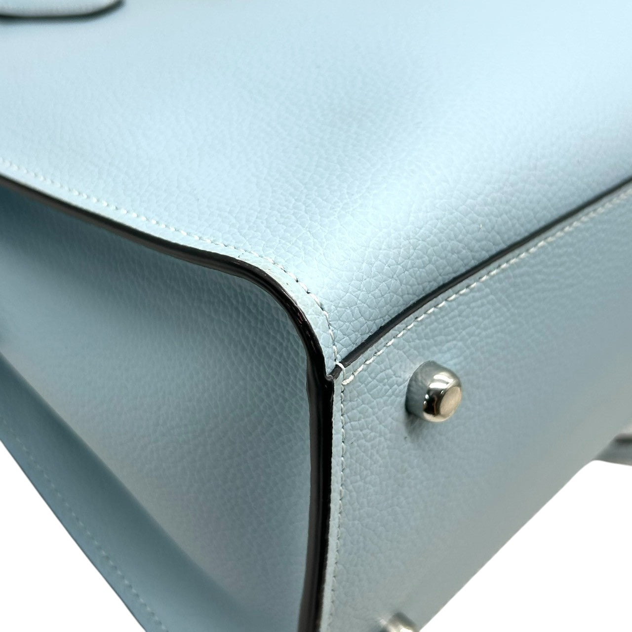 【美品】コーチ COACH ギャラリー トート C4078 2WAY ハンドバッグ ショルダーバッグ レザー 本革 水色 ライトブルー レディース ビジネス 通学 A4収納可 エレガント フェミニン ワンショルダー 斜め掛け可 自立可 クリーニング済み D