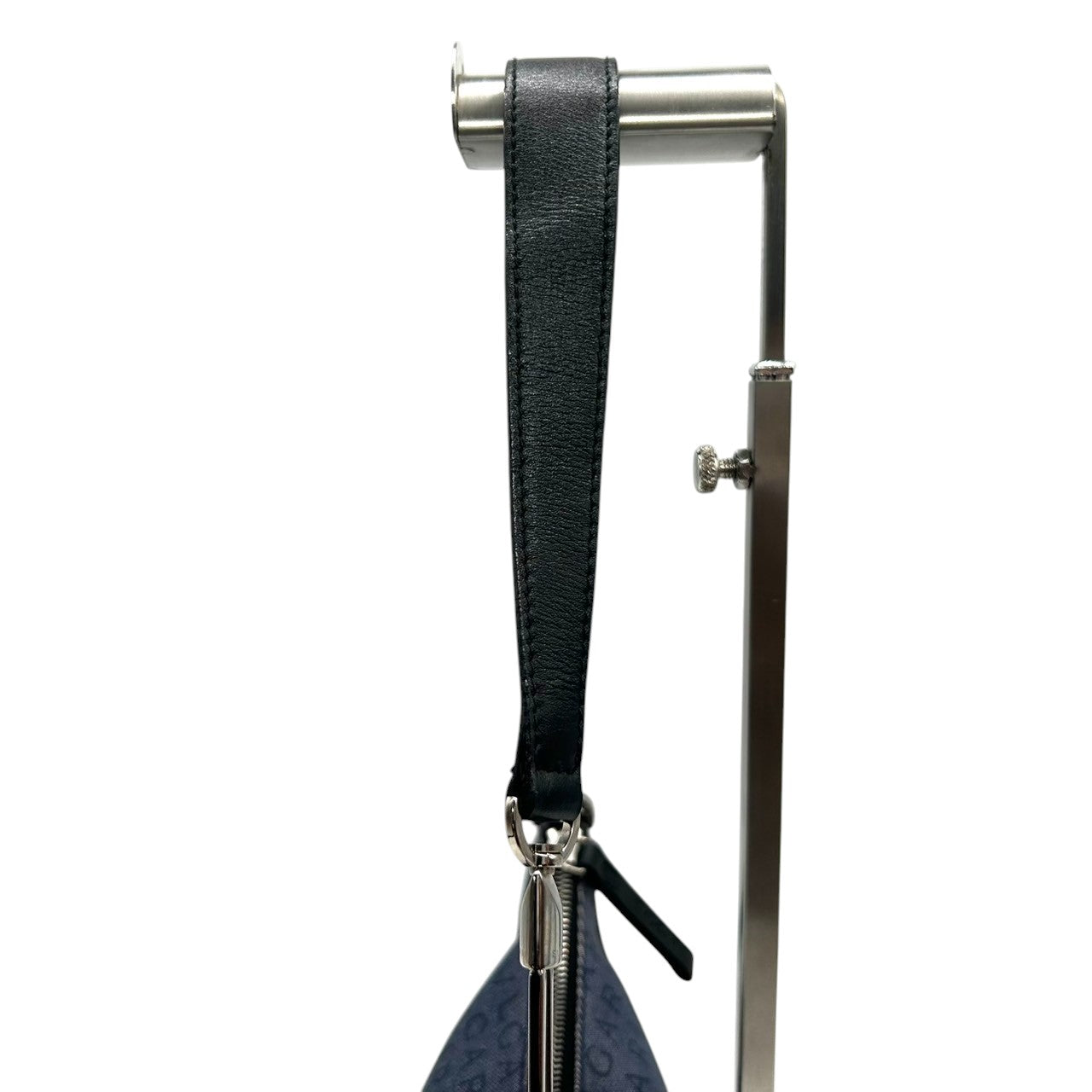 ブルガリ BVLGARI ハンドバッグ ショルダーバッグ アクセサリーポーチ ワンショルダー ロゴマニア キャンバス レザー ネイビー ブラック レディース ワンショルダー クリーニング済み s38