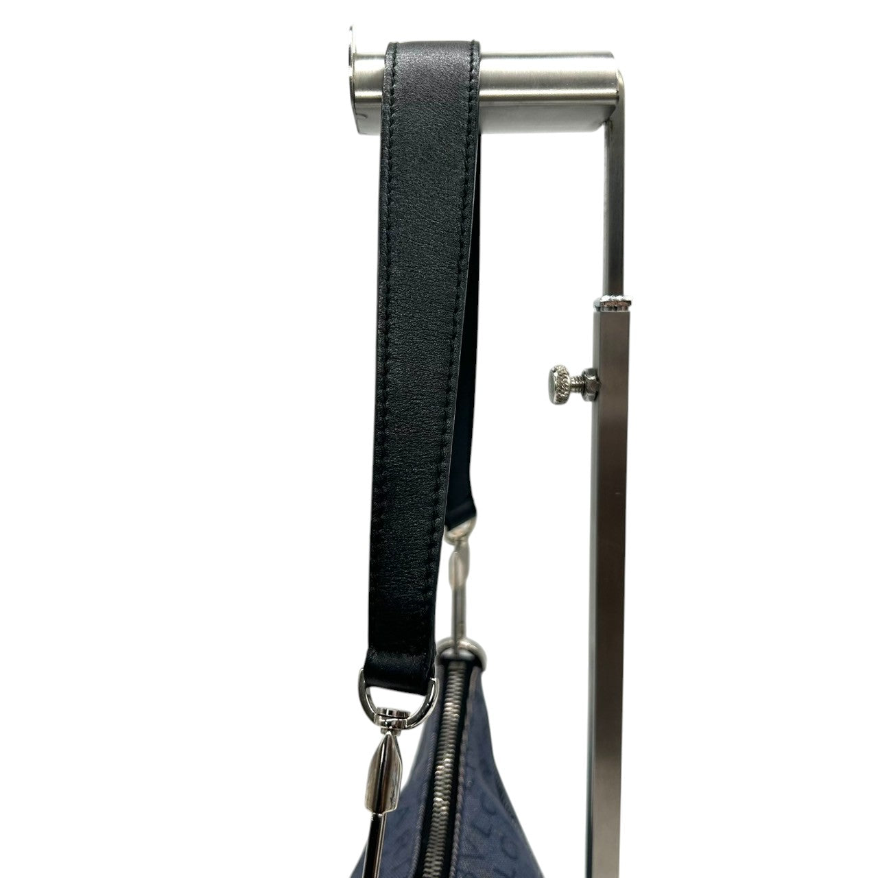 ブルガリ BVLGARI ハンドバッグ ショルダーバッグ アクセサリーポーチ ワンショルダー ロゴマニア キャンバス レザー ネイビー ブラック レディース ワンショルダー クリーニング済み s38