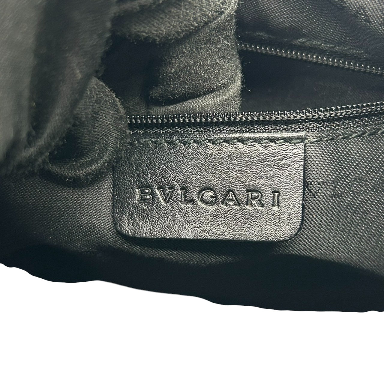 ブルガリ BVLGARI ハンドバッグ ショルダーバッグ アクセサリーポーチ ワンショルダー ロゴマニア キャンバス レザー ネイビー ブラック レディース ワンショルダー クリーニング済み s38